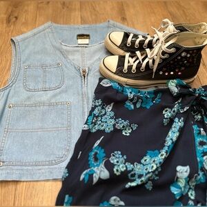 Vintage Cavatino Denim Utility Vest | Made in USA | Size Small